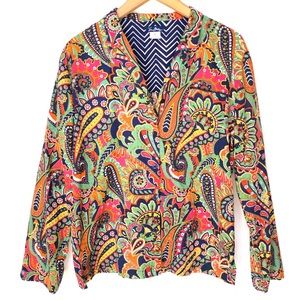 Vera Bradley Multi Color Paisley Button Down Top M